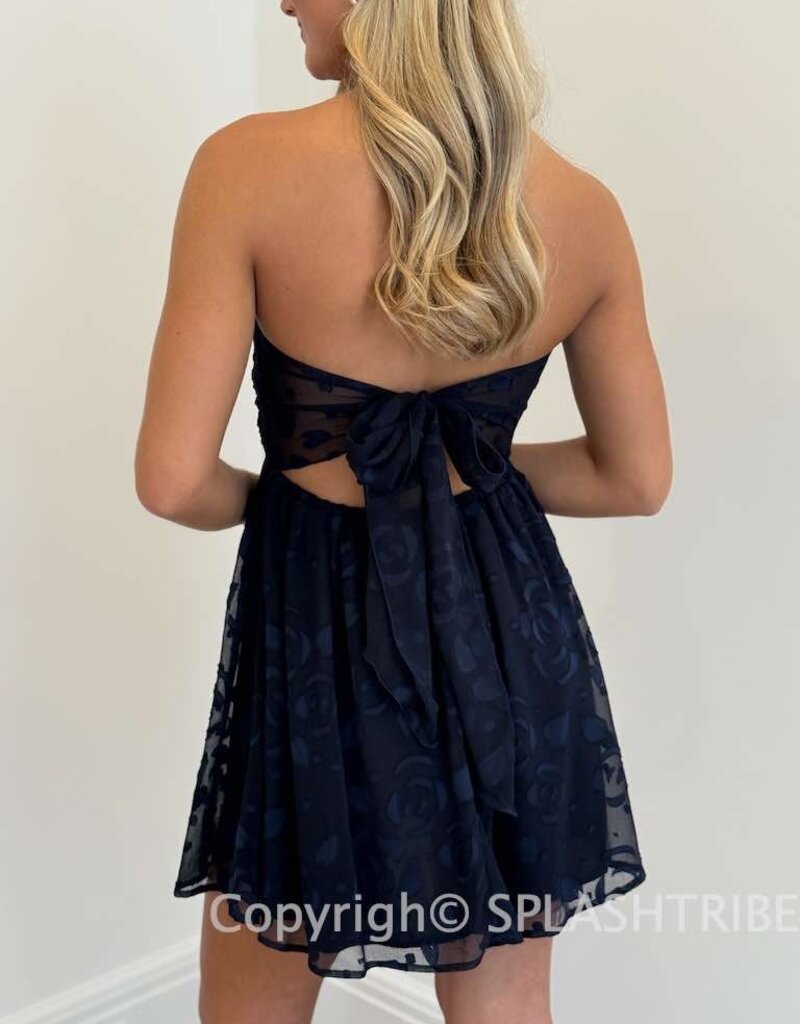 Lucy In The Sky Floral Strapless Babydoll Mini Dress