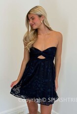 Lucy In The Sky Floral Strapless Babydoll Mini Dress