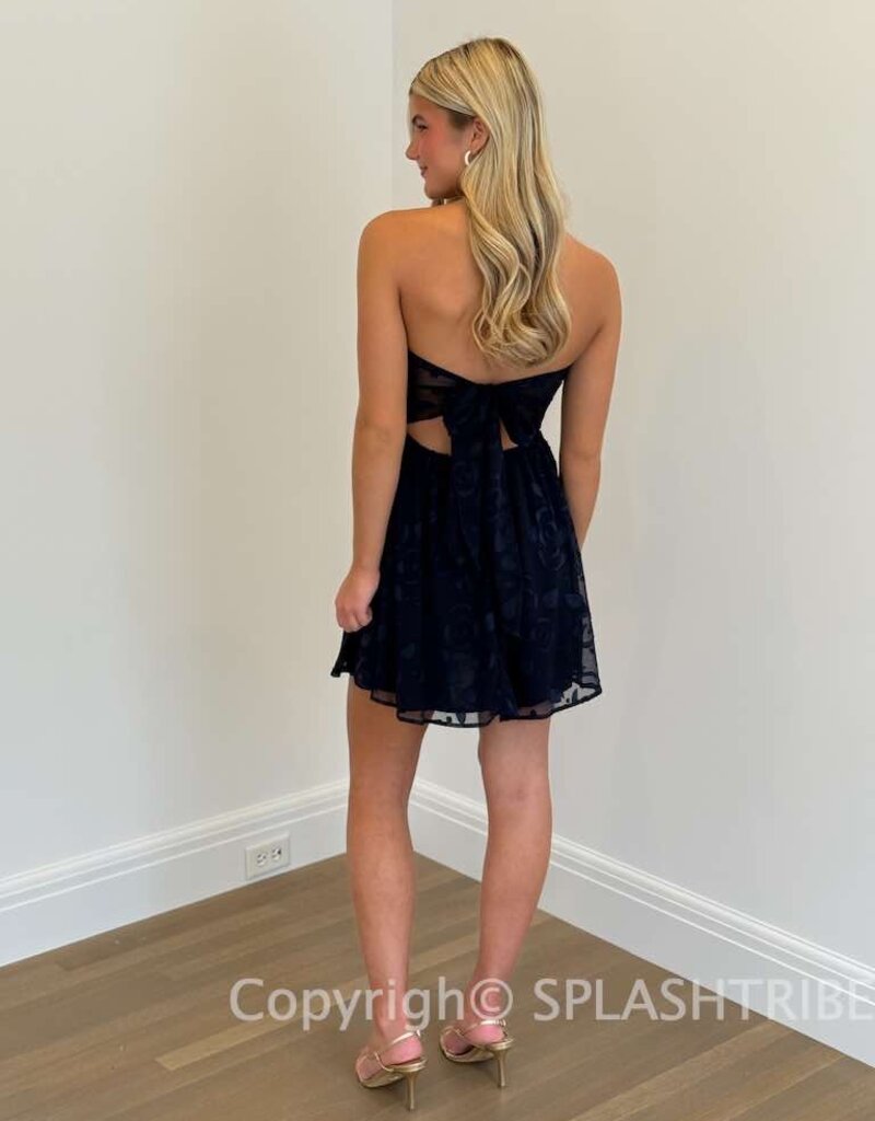 Lucy In The Sky Floral Strapless Babydoll Mini Dress