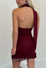 Lucy In The Sky Scarf Halter Ruffle Mini Dress