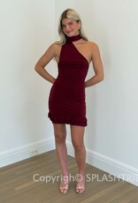 Lucy In The Sky Scarf Halter Ruffle Mini Dress