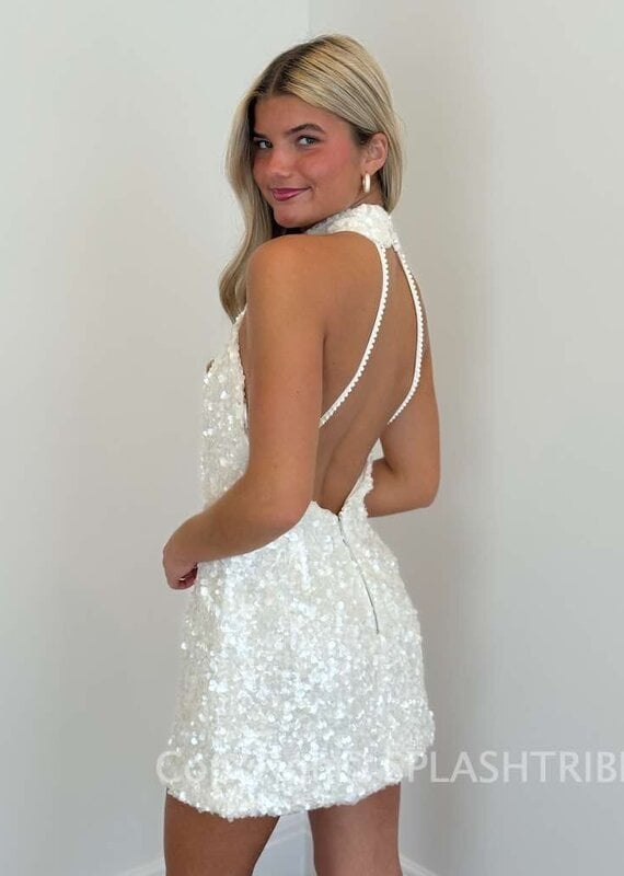 Azelia Halter Sequin Mini Dress