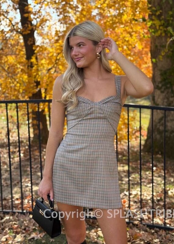 Amanda Uprichard Soho Skort Romper Plaid Mini Dress