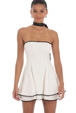 Lucy In The Sky Satin Scarf Strapless Mini Dress