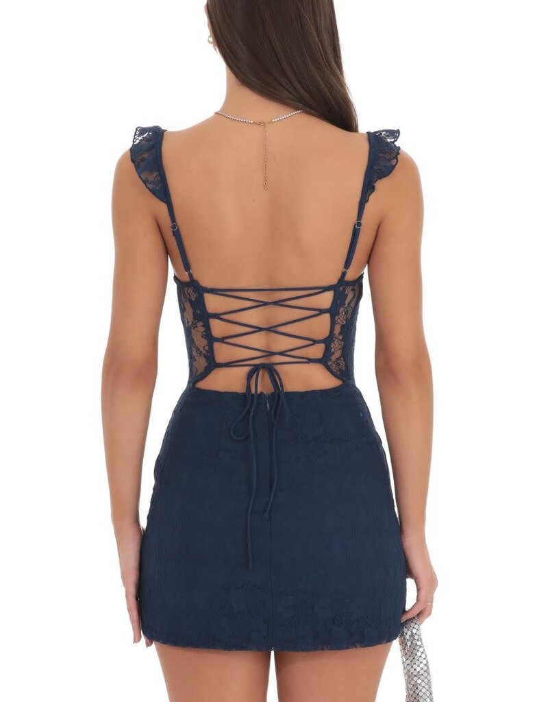 Lucy In The Sky Sweetheart Neck Lace Mini Dress