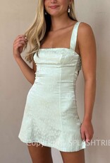 Lucy In The Sky Jacquard Back Bow Bodycon Mini Dress