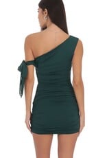 Lucy In The Sky Off shoulder Shimmer Tie Mini Dress