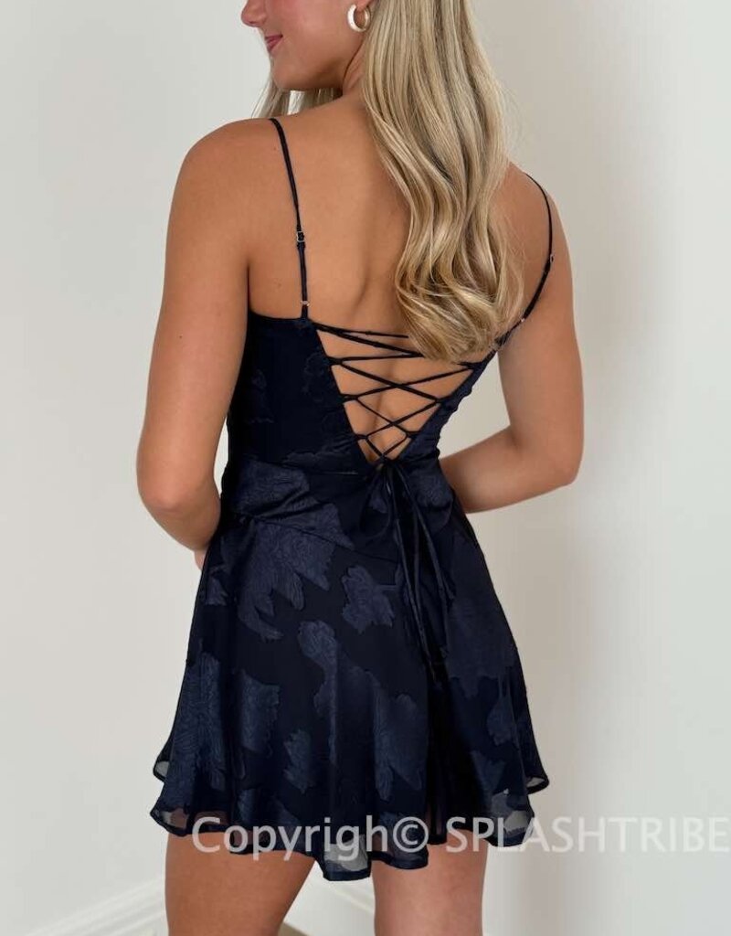 Lucy In The Sky Textured Floral A Line Mini Dress