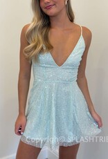 Lucy In The Sky Sequin Glitter A Line Mini Dress