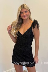 Lucy In The Sky Textured Floral V Neck Mini Dress