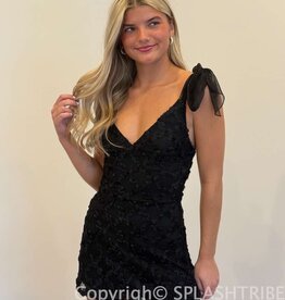 Lucy In The Sky Textured Floral V Neck Mini Dress