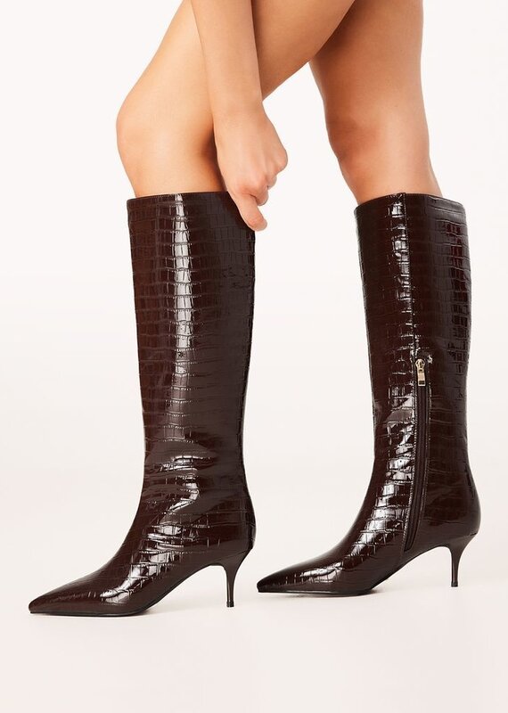 Billini Annora Pointed Toe Tall Croc Boots