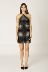 Satin Halter Polka Dot Tie Back Mini Dress
