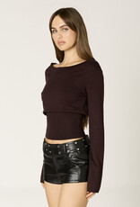 Ribbed Knit Off Shoulder Fitted Waist Sweater