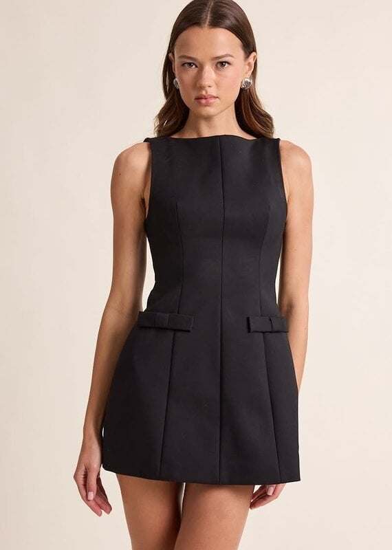Katie Boat Neck Sleeveless Mini Dress