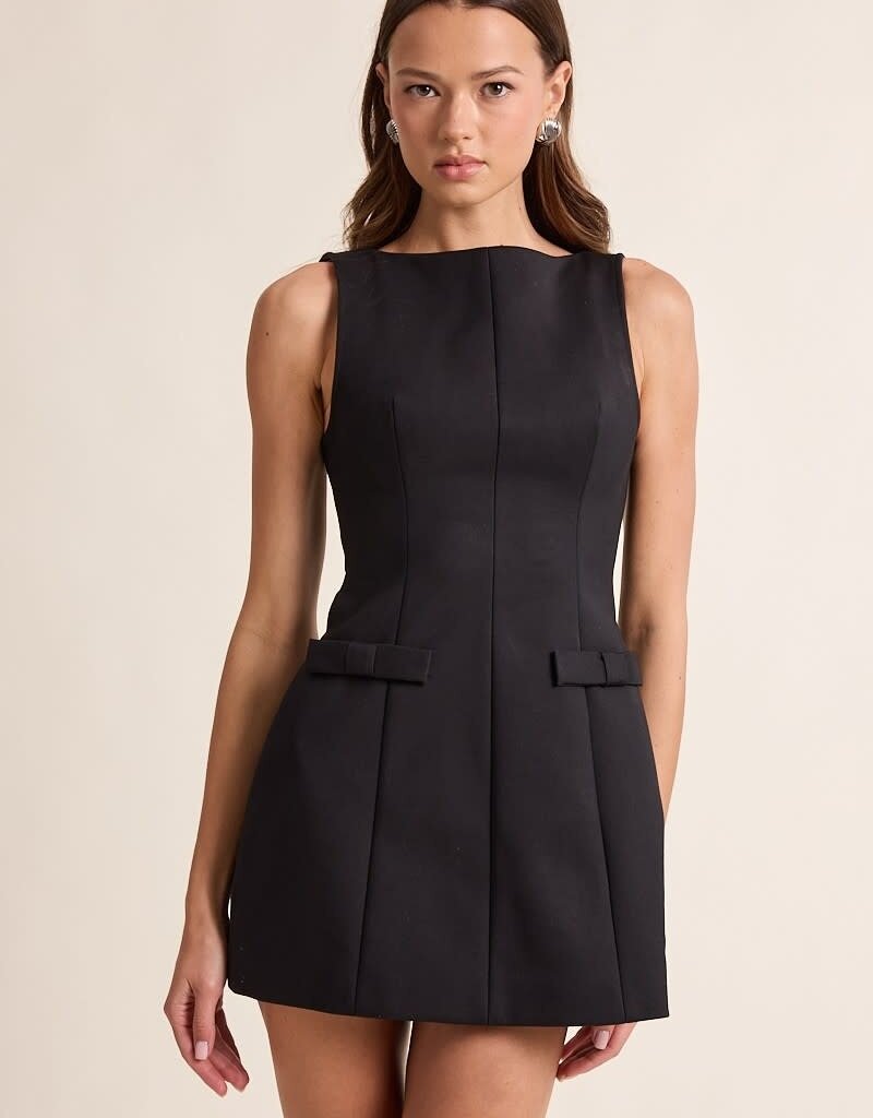 Katie Boat Neck Sleeveless Mini Dress