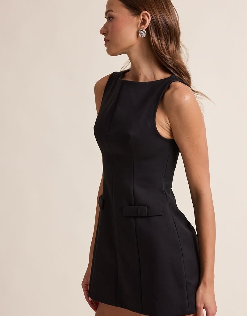 Katie Boat Neck Sleeveless Mini Dress