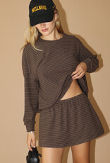 Shea Striped Knit Mini Skort Skirt