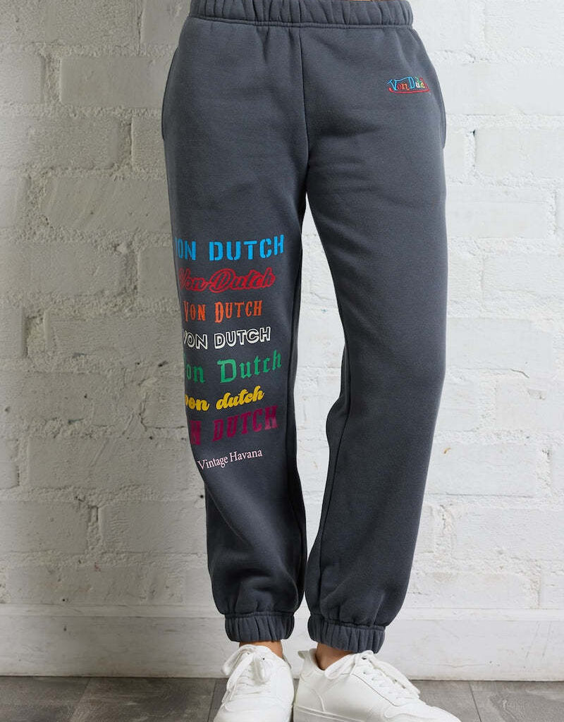 Von Dutch Jogger Sweatpants w/Multi Color Print