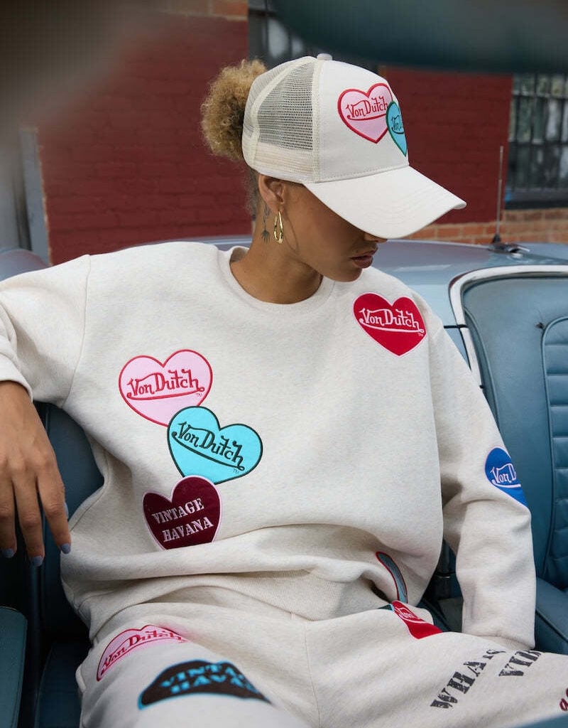 Von Dutch Hearts Trucker Hat Ivory