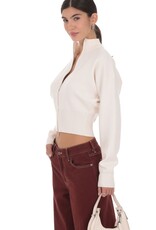 Lucy In The Sky Knit Mock Neck Zip Up Cardigan