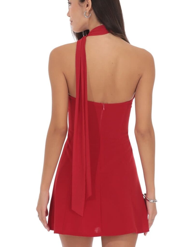 Lucy In The Sky Scarf Wrap Fit and Flare Mini Dress