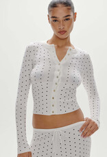 Frankies Bikinis Lenon Cloud Knit Button Up Sweater