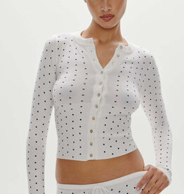 Frankies Bikinis Lenon Cloud Knit Button Up Sweater