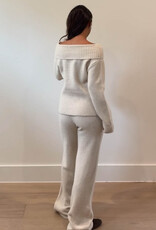 Off Shoulder Top/Pant Sweater Knit Set