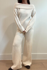 Off Shoulder Top/Pant Sweater Knit Set
