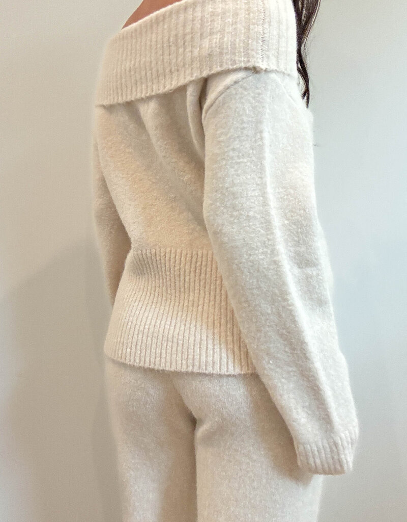 Off Shoulder Top/Pant Sweater Knit Set