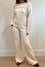 Off Shoulder Top/Pant Sweater Knit Set
