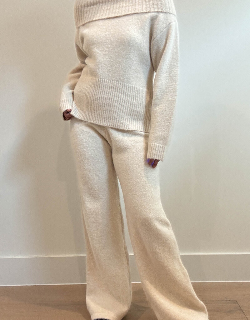 Off Shoulder Top/Pant Sweater Knit Set