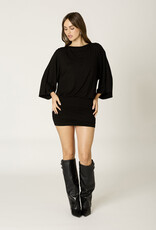 Azar Open Back Fitted Ruched Skirt Mini Dress