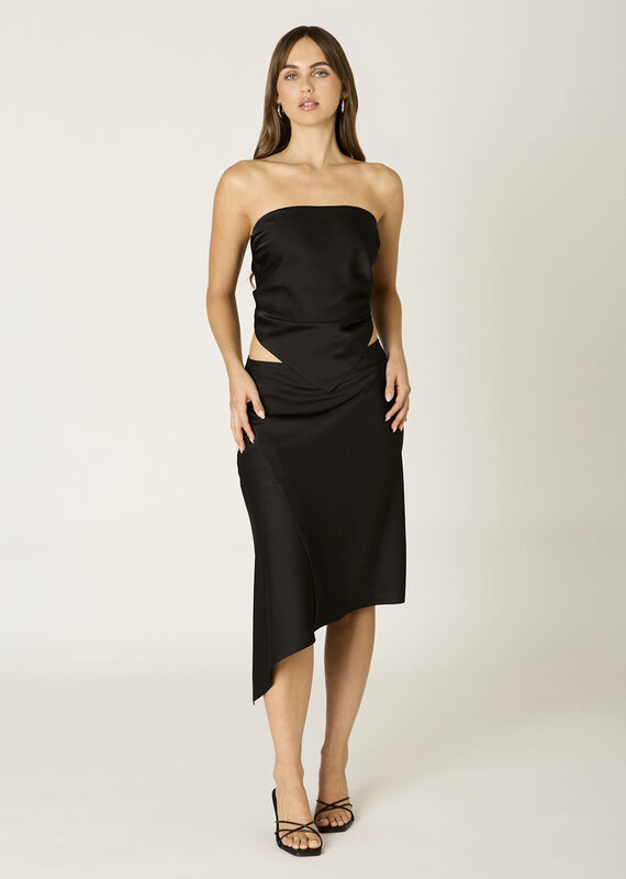 Satin Pointed Hem Bandeau Top