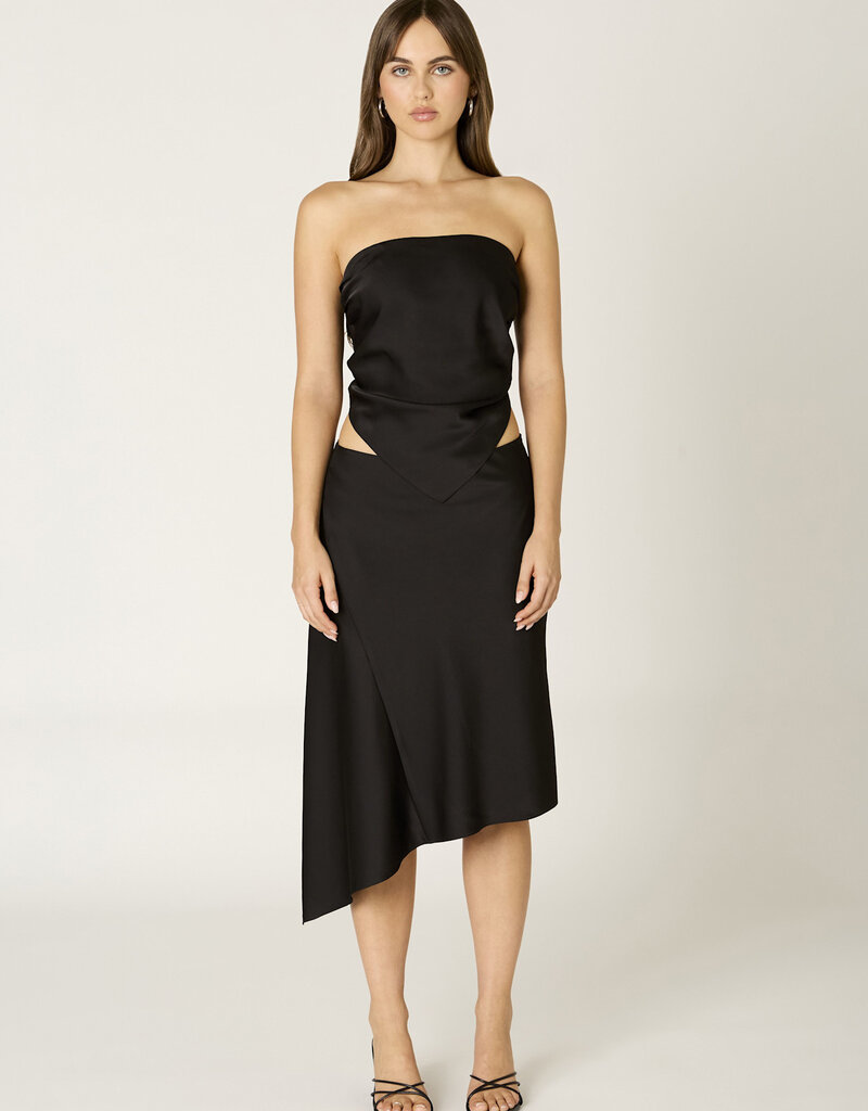 Satin Pointed Hem Bandeau Top