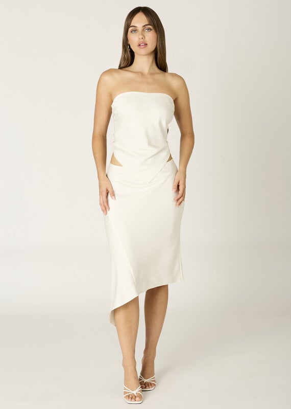 Satin Pointed Hem Bandeau Top