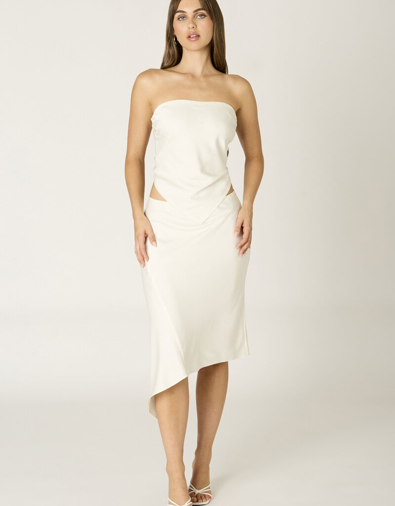 Satin Pointed Hem Bandeau Top