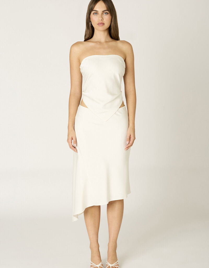 Satin Pointed Hem Bandeau Top