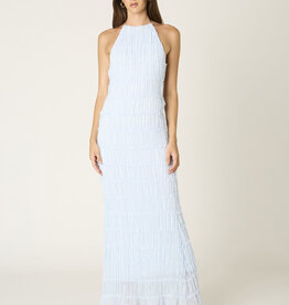 Crinkle Texture Open Back Maxi Dress