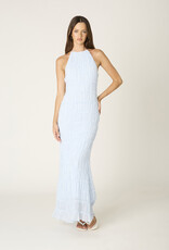 Crinkle Texture Open Back Maxi Dress