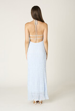 Crinkle Texture Open Back Maxi Dress