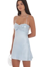 Lucy In The Sky Satin Sequin Bust Mini Dress