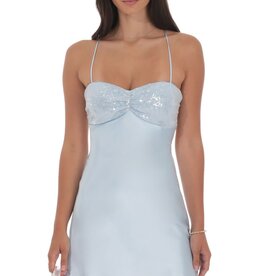 Lucy In The Sky Satin Sequin Bust Mini Dress