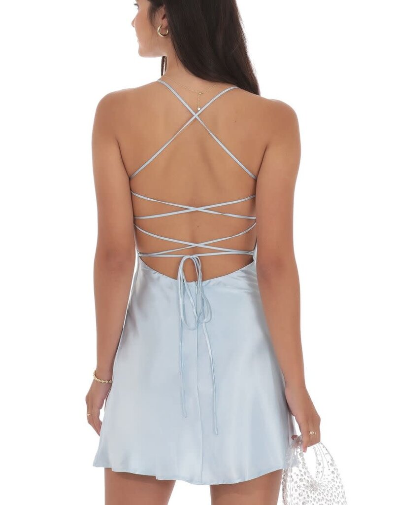 Lucy In The Sky Satin Sequin Bust Mini Dress