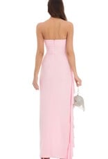 Lucy In The Sky Strapless Ruched Ruffle Maxi Dress