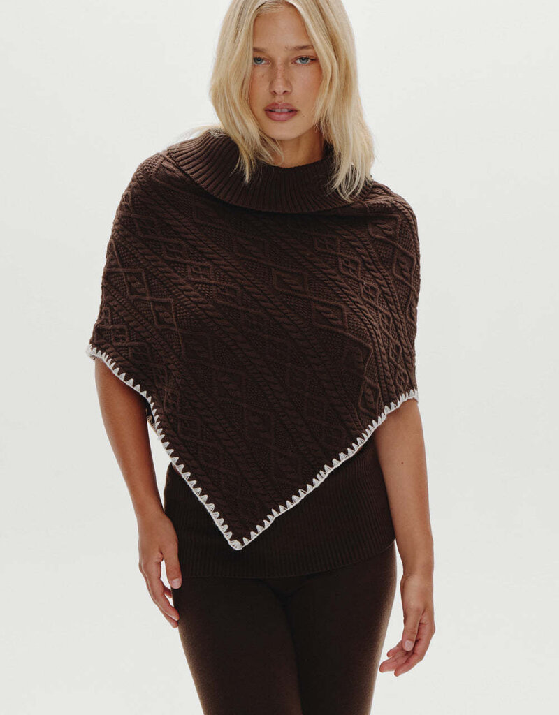 Frankies Bikinis Windswept Cotton Knit Poncho