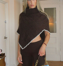 Frankies Bikinis Windswept Cotton Knit Poncho