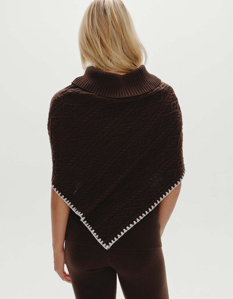 Frankies Bikinis Windswept Cotton Knit Poncho