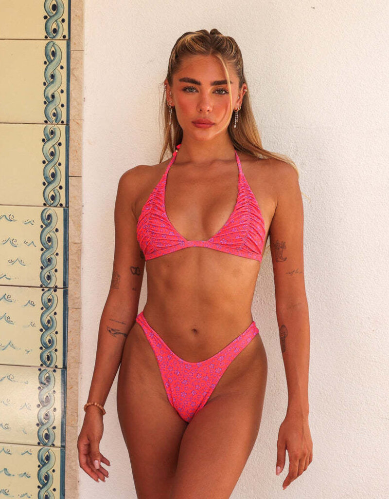 Kulani Kinis Gathered Deep V Thong Bikini Bottom